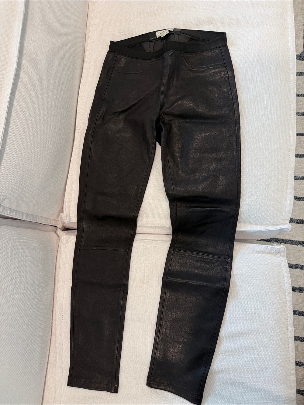 Helmut Lang Black Skinny Faux Leather Jeans